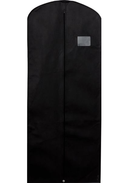 Enkele kledinghoes met venster Non Woven. 150x60 cm met rits zwart.