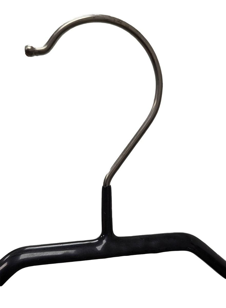 Anti-slip kledinghanger B46 cm halslijnmodel Zwart detail haak
