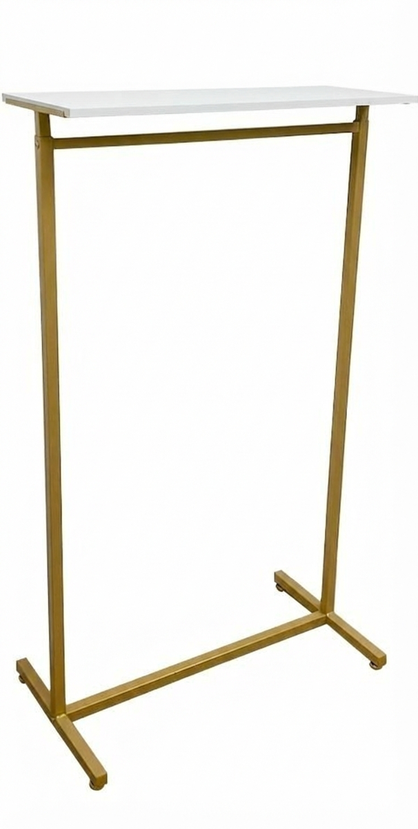 Kledingrek design goud met witte legplank