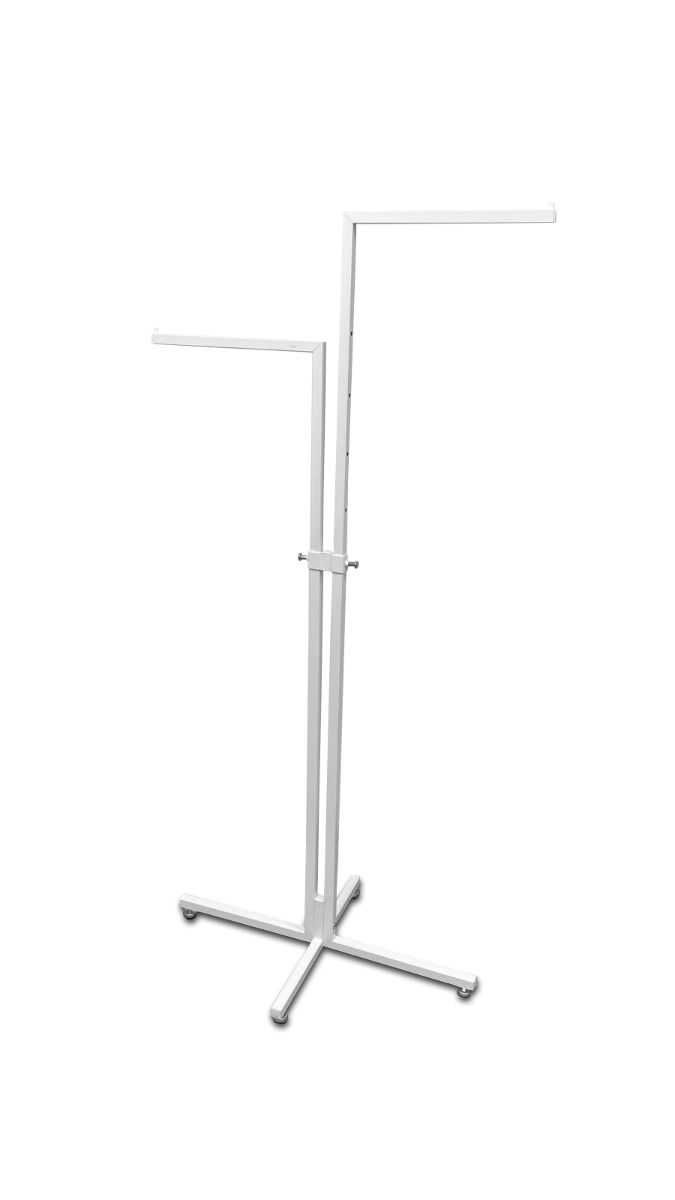 Kledingrek wit verstelbaar 107-173cm hoog met 2 armen