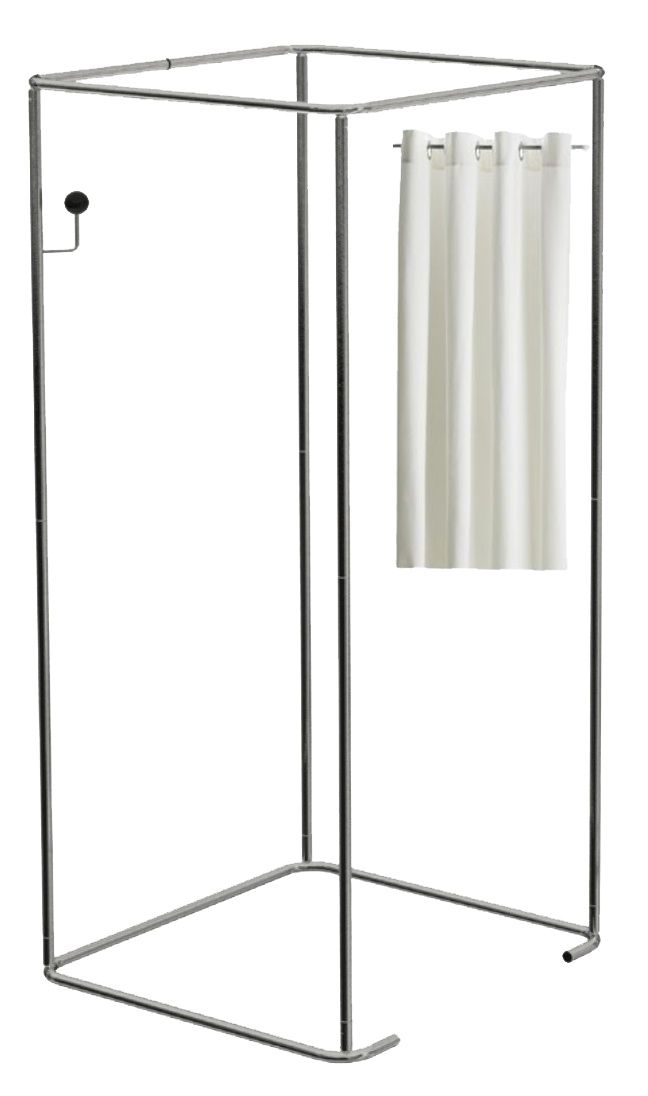 Mobiele paskamer incl witte gordijnen