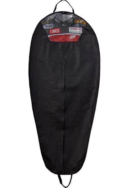 Kledinghoes motorpak L 155cm extra breed 70cm met venster en sterke rits zwart.