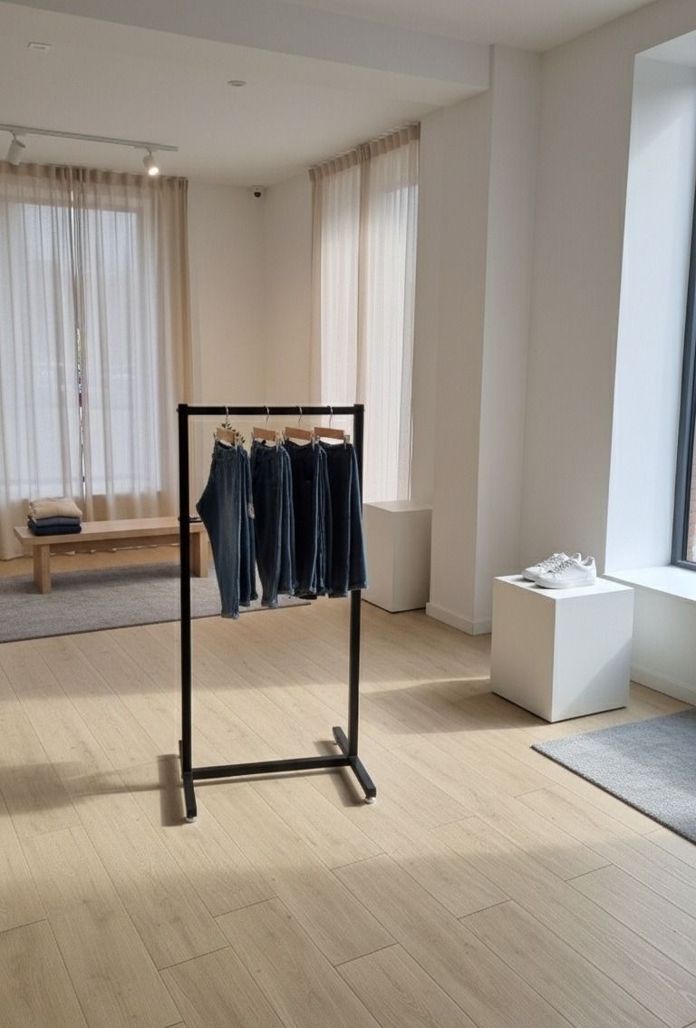 Kledingrek design zwart 60 x 125 cm voorbeeld