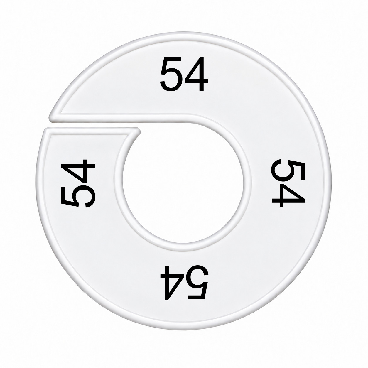 Maatring schijf kledingrek maat 54 wit 9 cm