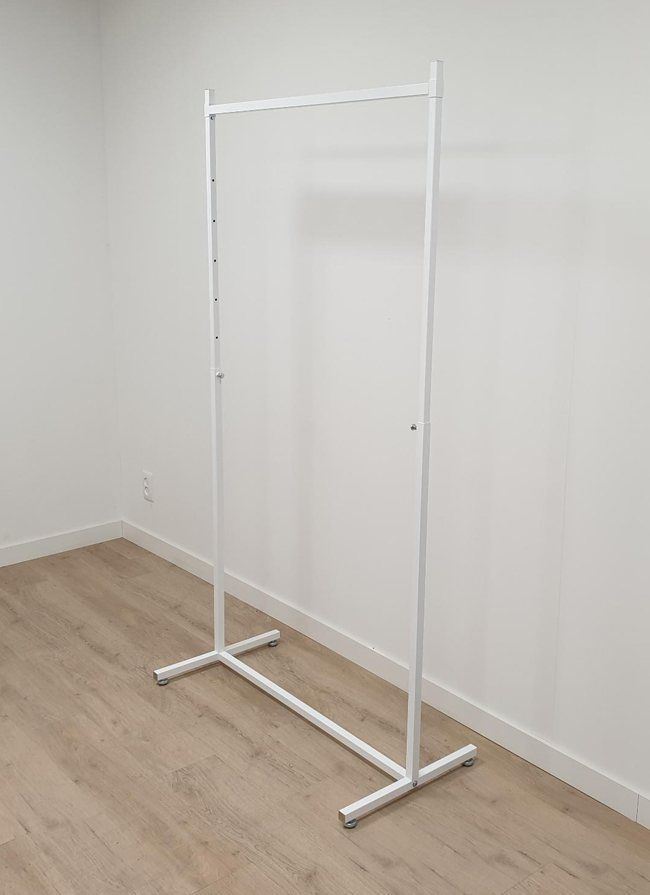 Kledingrek design 98 x 123-187cm verstelbaar wit hoog