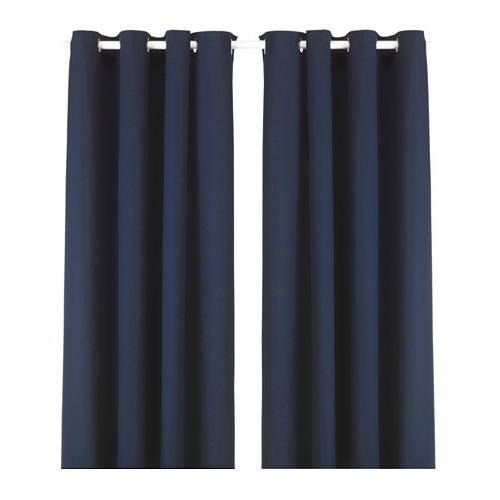 Paskamergordijn donkerblauw 2 stuks