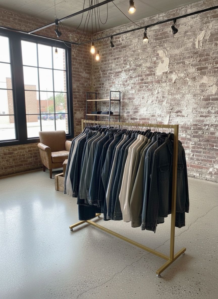 Kledingrek design recht goud 120 x 125cm voorbeeld