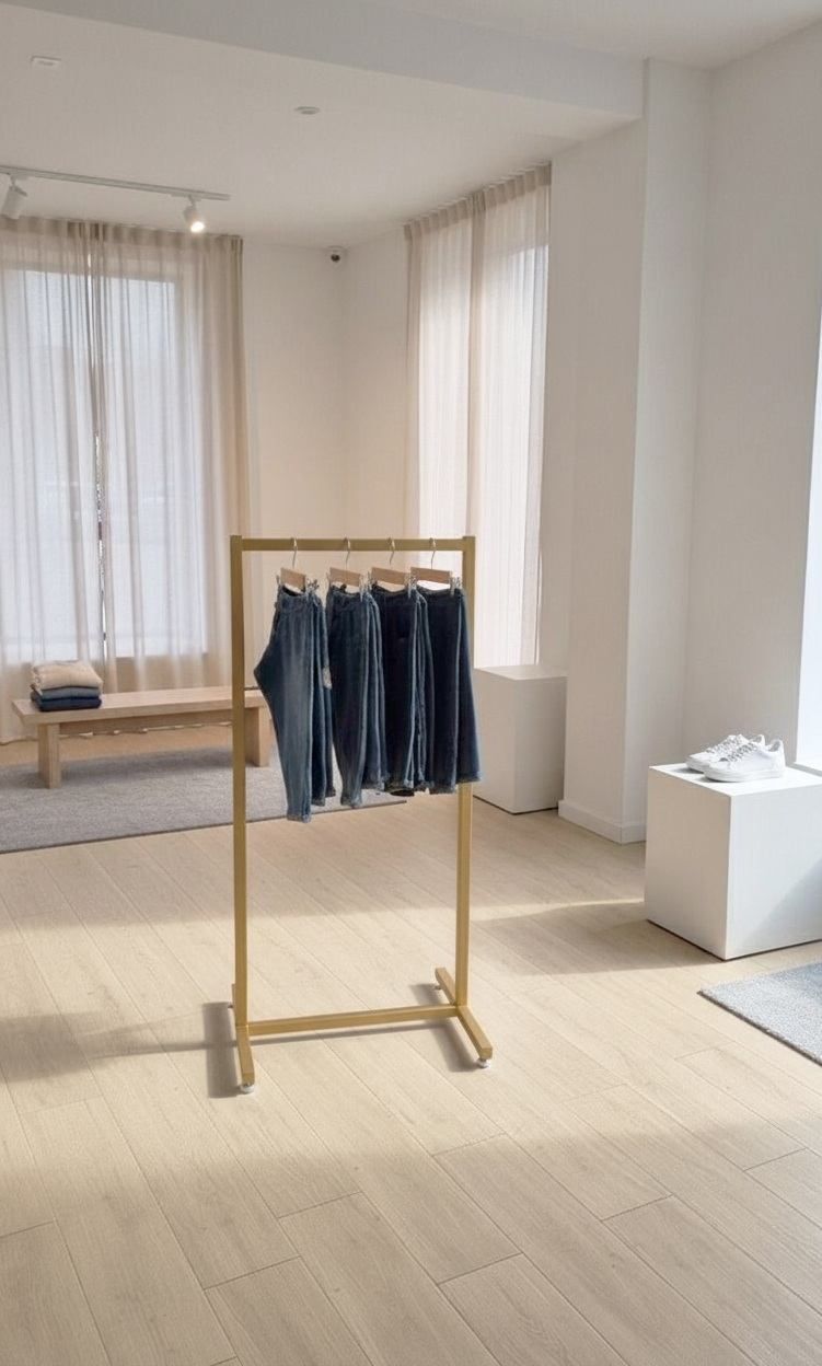 Kledingrek design recht mat goud voorbeeld