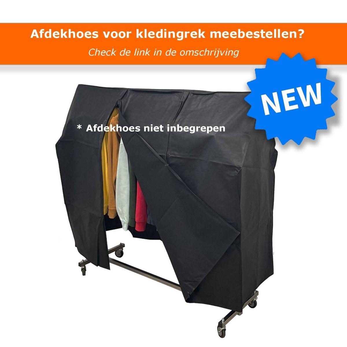 Kledingrek B100 x H152 Chroom