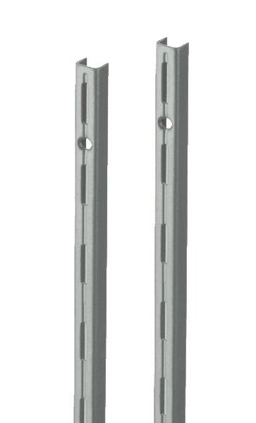 Wandrek rail grijs (RAL9006) enkele perforatie per paar 200cm