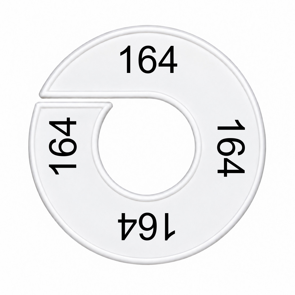 Maatring schijf kledingrek maat 164 wit 9 cm