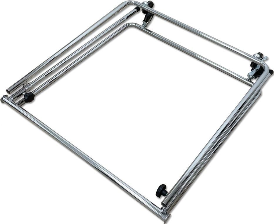 Opvouwbaar kledingrek B83 x H90 - 160 cm chroom ingeklapt / opgevouwen