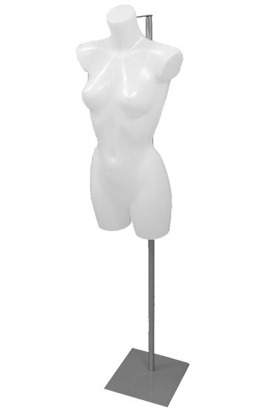 Dames torso wit op verstelbare voet