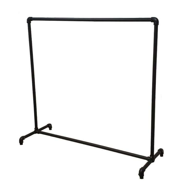 Steigerbuis kledingrek zwart zonder wielen 156 cm breed