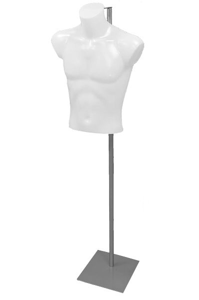 Heren torso kort wit op verstelbare voet