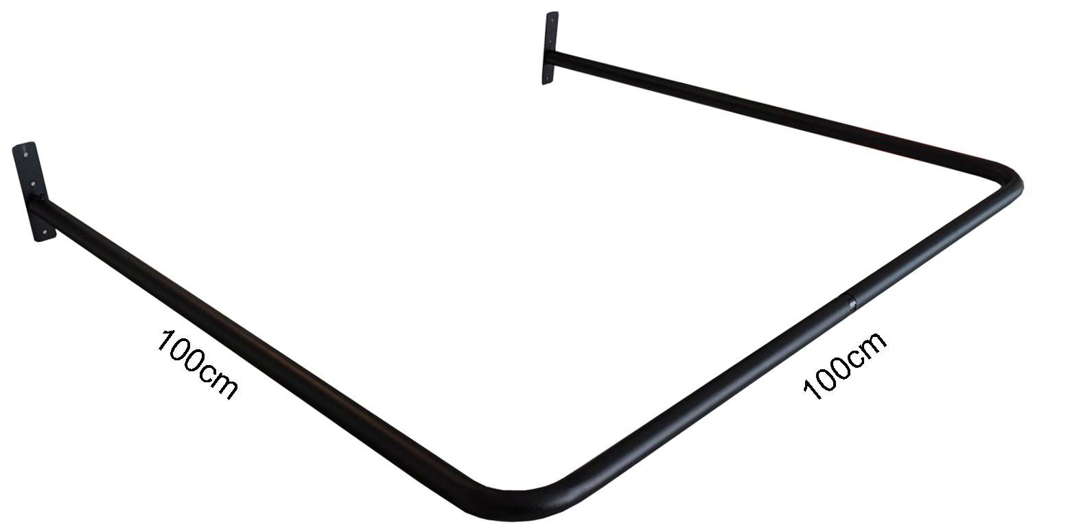 Paskamer XL ZWART 100x100 cm vierkant afmetingen
