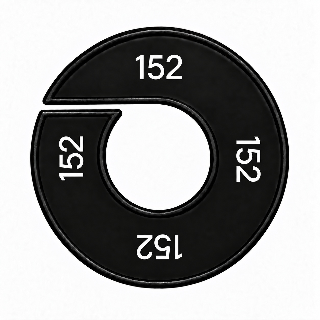 Maatring schijf kledingrek maat 152 zwart 9 cm
