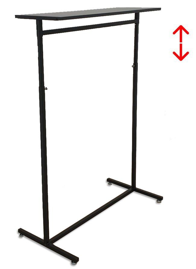 Kledingrek design 98 x 123-187cm verstelbaar zwart met zwart legbord