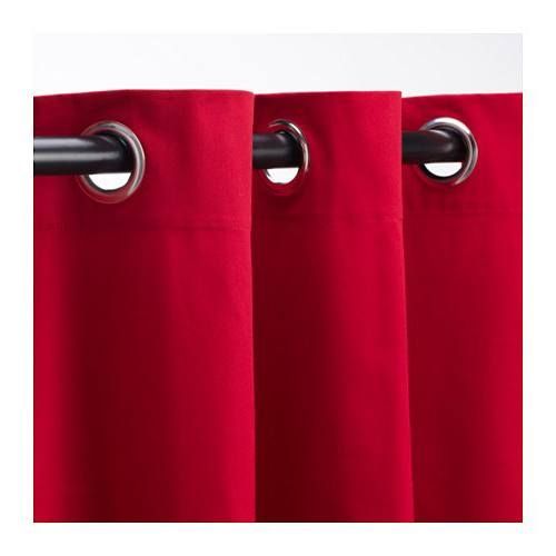 Paskamergordijn rood 2 stuks