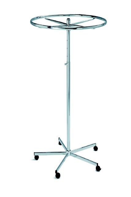 Rond rek H125-200 cm met rad 80 cm Chroom