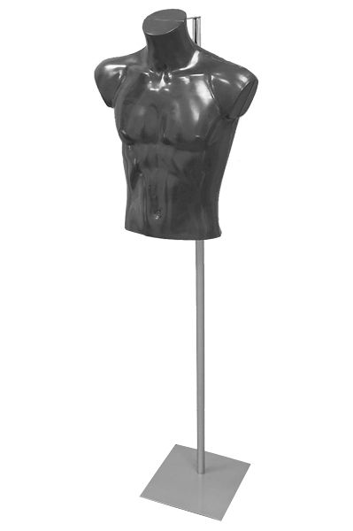 Heren torso kort zwart op verstelbare voet