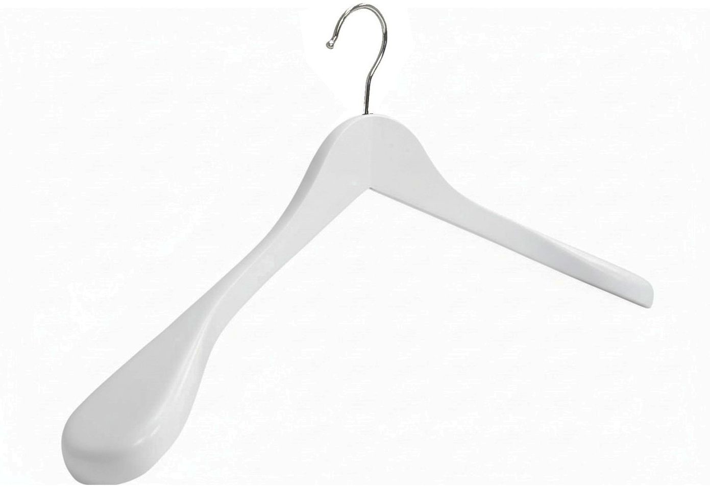 Kledinghanger hout 45 cm met brede schouders wit
