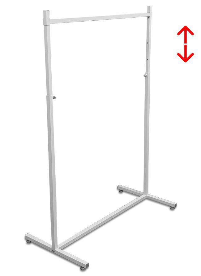 Kledingrek design 98 x 123-187cm verstelbaar wit