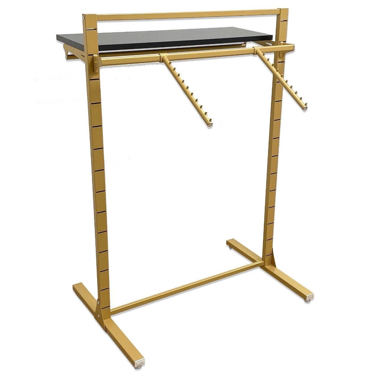 Middenunit Laser gondola goud legbord en 2 schuine frontpresentatie