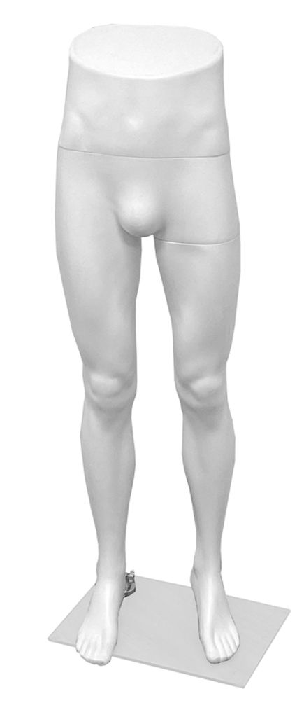 Heren broekendisplay wit staand model met hoge taille