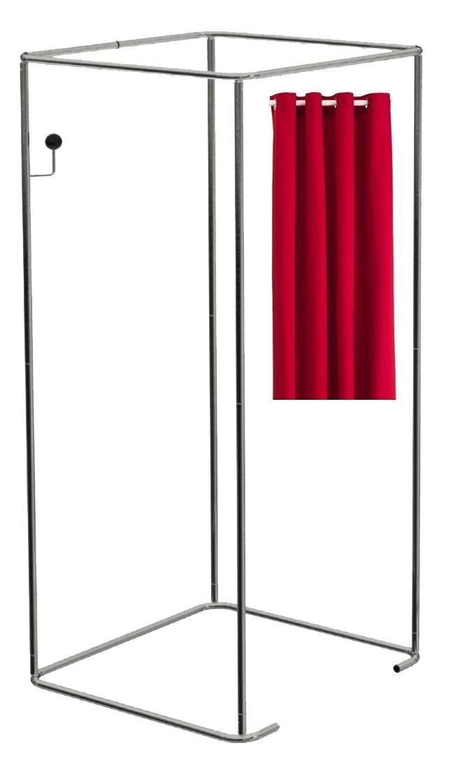 Mobiele paskamer incl rode gordijnen