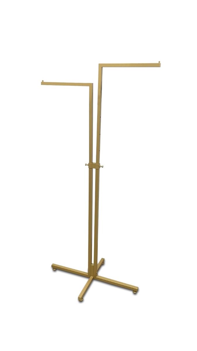 Kledingrek goud verstelbaar 107-173cm hoog met 2 armen