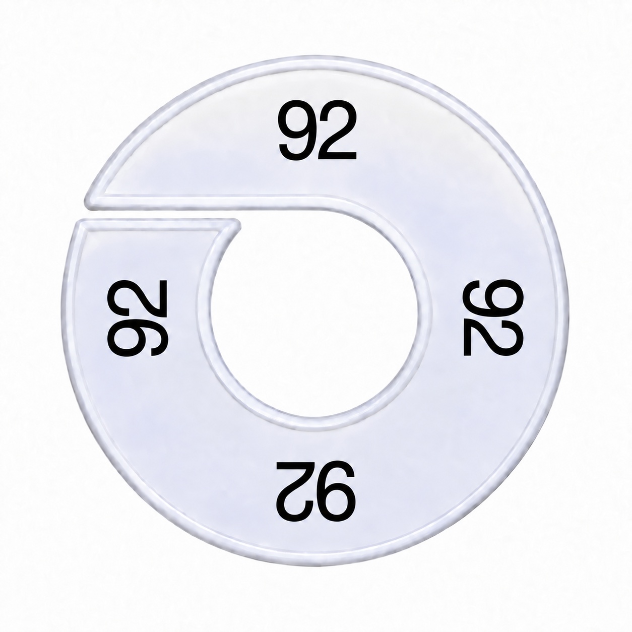 Maatring schijf kledingrek 58 wit 9 cm