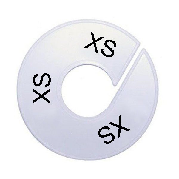 Maatring schijf kledingrek XS wit 9 cm