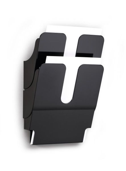 Wand folderrek 2x A4 zwart