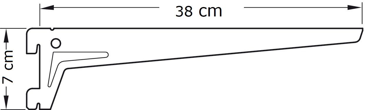 Schapdrager legbord 38 cm zwart per paar afmetingen