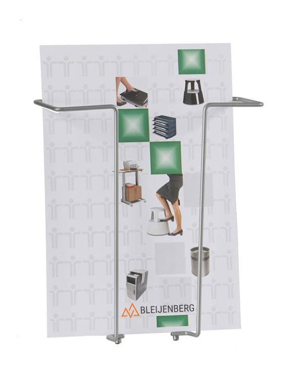 Draadfolderrek wand 1x A4 zilvergrijs