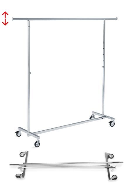 Vouwrek B140 x H150-200 cm Chroom