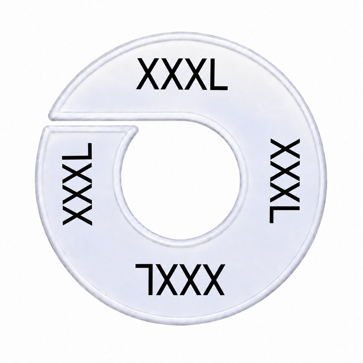 Maatring schijf kledingrek XXXL wit 9 cm