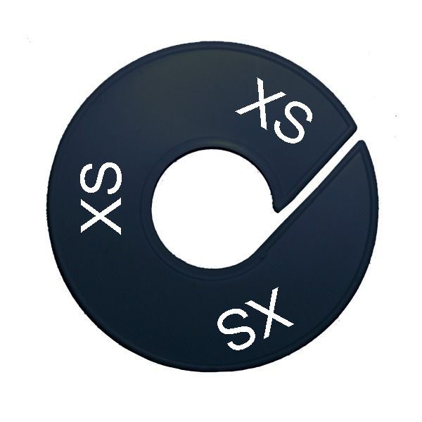 Maatring schijf kledingrek XS zwart 9 cm
