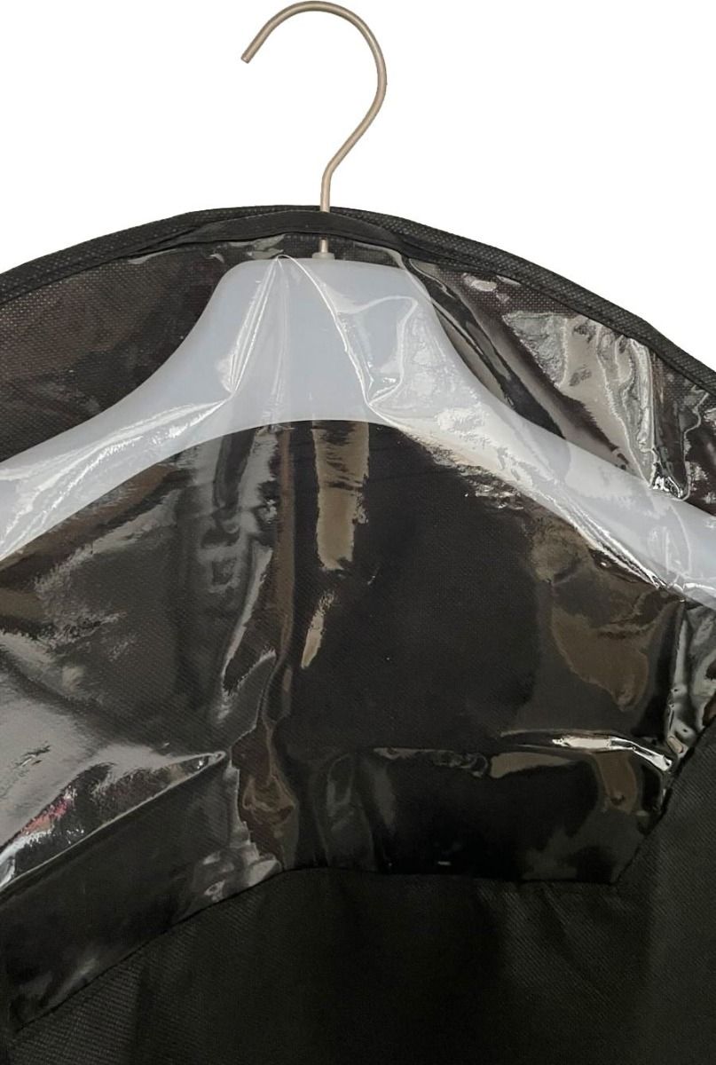 Kledinghoes motorpak L 155cm extra breed 70cm met venster en sterke rits zwart.