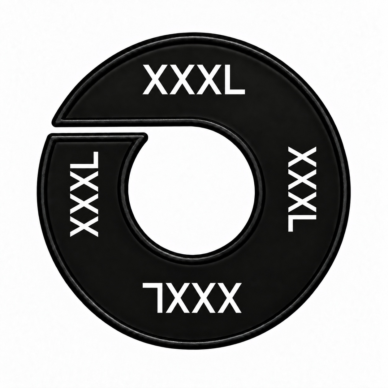 Maatring schijf kledingrek XXXL zwart 9 cm