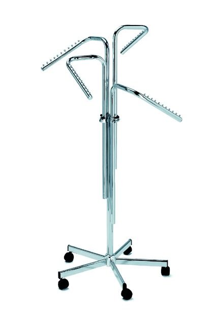 4 armig rek B75 x H110-170 cm schuin Chroom