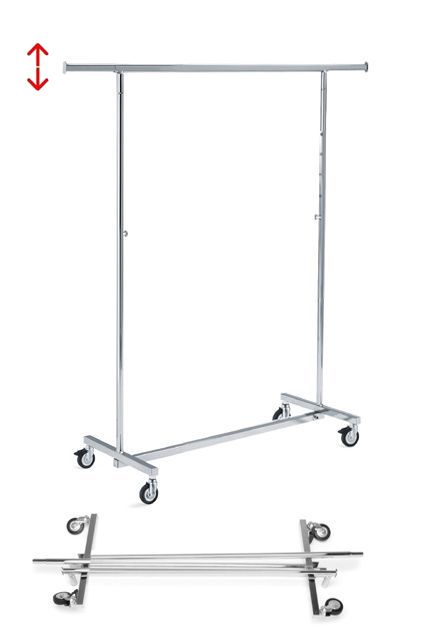 Vouwrek B100 x H118-200 cm Chroom