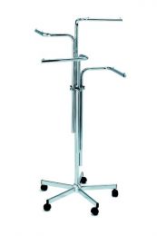 4 armig rek B75 x H110-170 cm recht Chroom