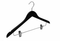 Kleerhanger 44 cm met knijpers Blank zwart
