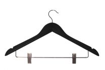 Kleerhanger 44 cm met knijpers Blank zwart