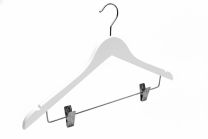 Kleerhanger 44 cm met knijpers wit