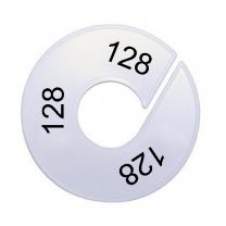 Maatring schijf kledingrek maat 128 wit 9 cm