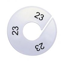 Maatring schijf kledingrek maat 23 wit 9 cm