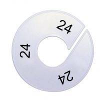 Maatring schijf kledingrek maat 24 wit 9 cm